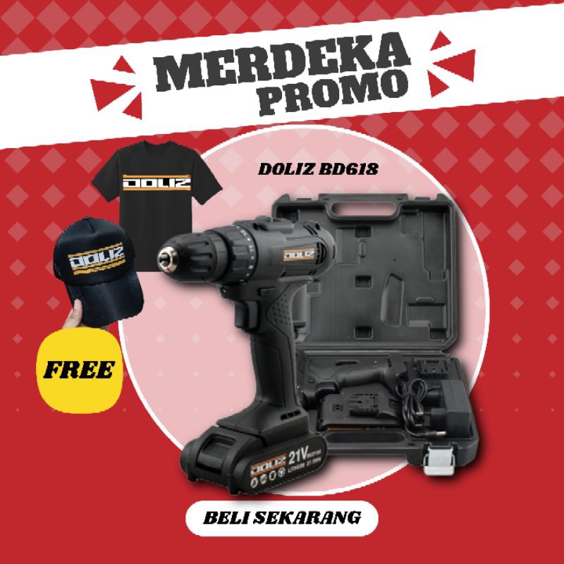 Bor Baterai Cordless Drill 21V Doliz BD 618