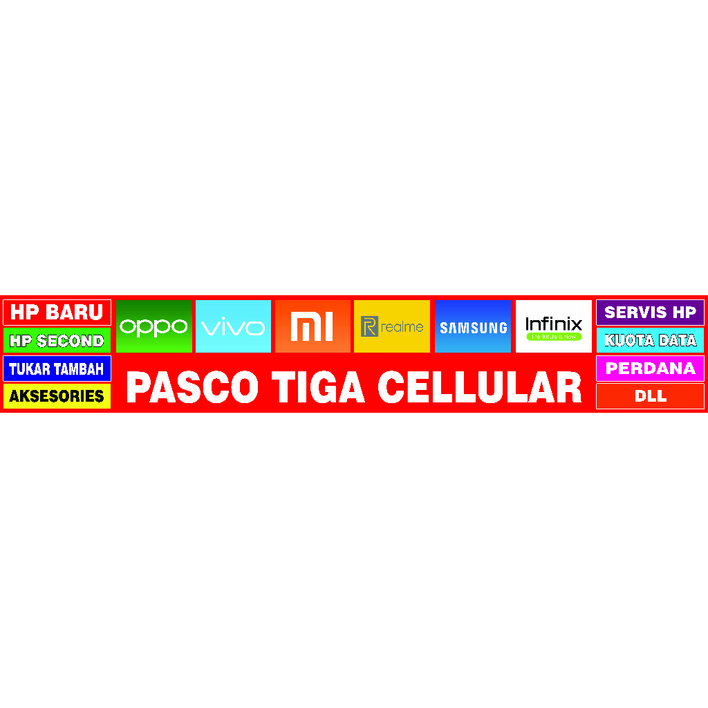 Spanduk logo hp 600x100 cm custom