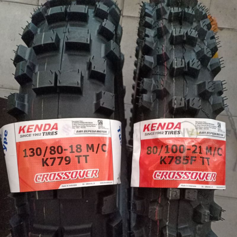 ban trail kenda ring 18/21 sepasang depan dan belakang ukuran 130-80/18 dan 80-100/21
