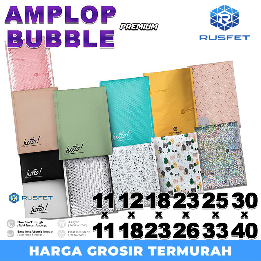 

AMPLOP BUBBLE MAILER WRAP ENVELOPE RUFSET PREMIUM SATUAN TERMURAH