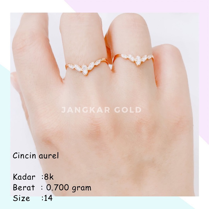 Cincin Emas Aurel 0.700Gr 8K