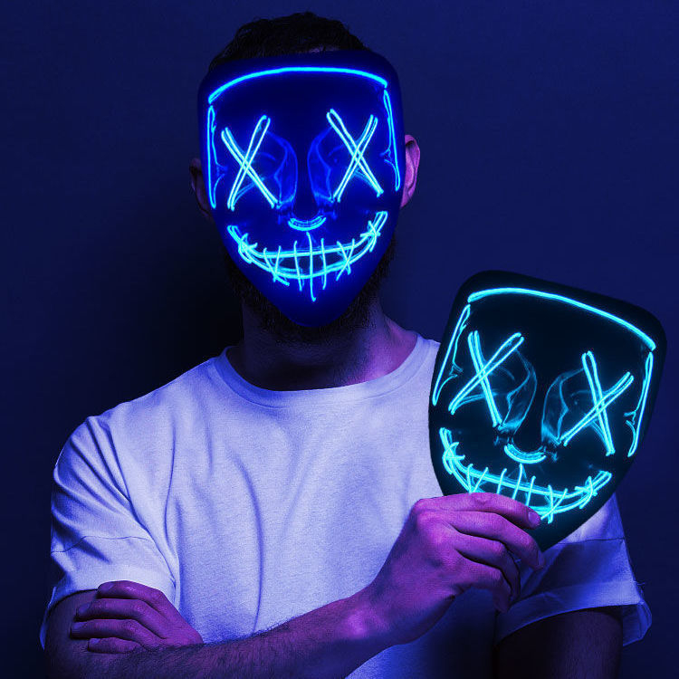 LOZTOYS (Baterai tidak termasuk) Topeng Scary LED Aneka Warna Cosplay Topeng Masker Halloween