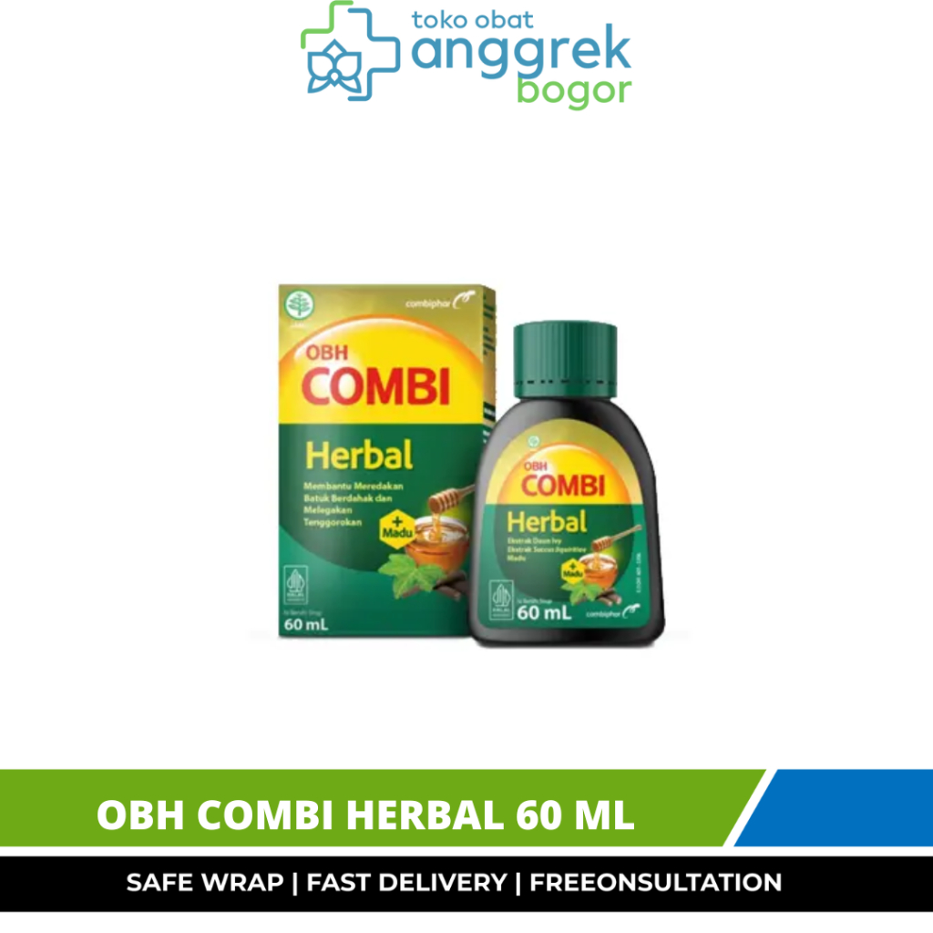 

OBH COMBI HERBAL 60 ML / UNTUK MEREDAKAN BATUK BERDAHAK DAN MELEGAKAN TENGGOROKAN