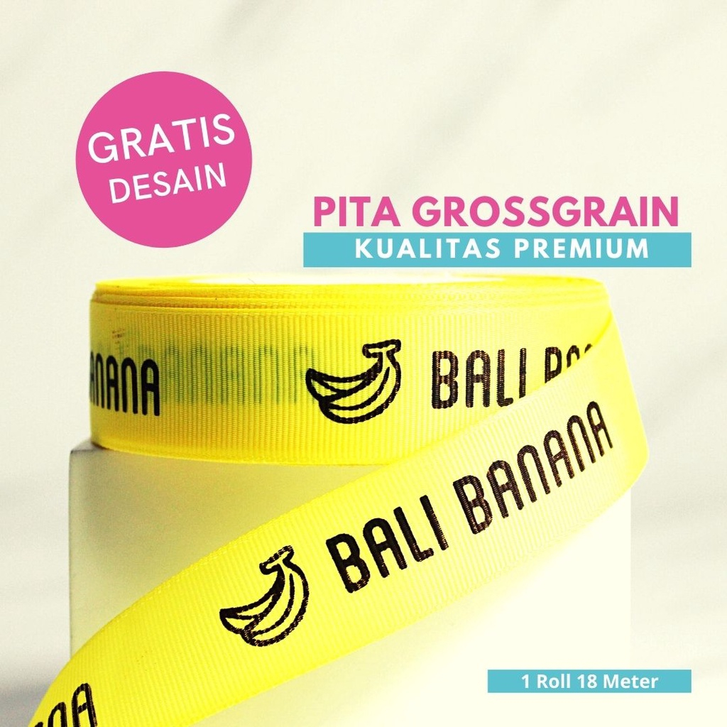 

Pita Sablon Custom GROSSGRAIN untuk Branding Label Baju Pakaian Bucket Bunga