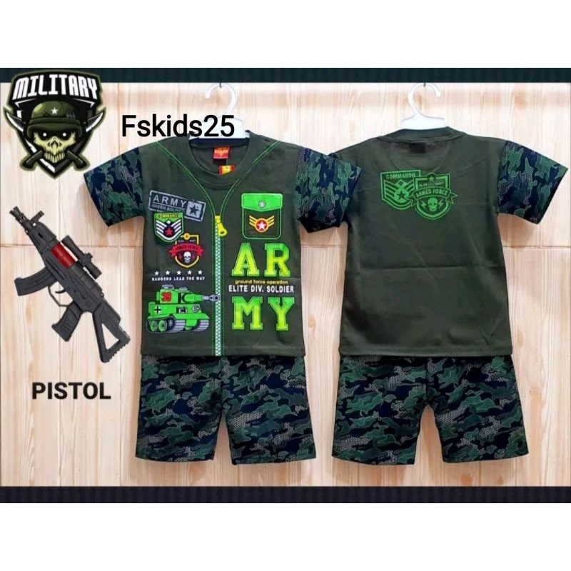 Setelan Baju ARMY Anak Laki laki 1-10 Tahun / Baju Army Anak Terbaru Dan Termurah
