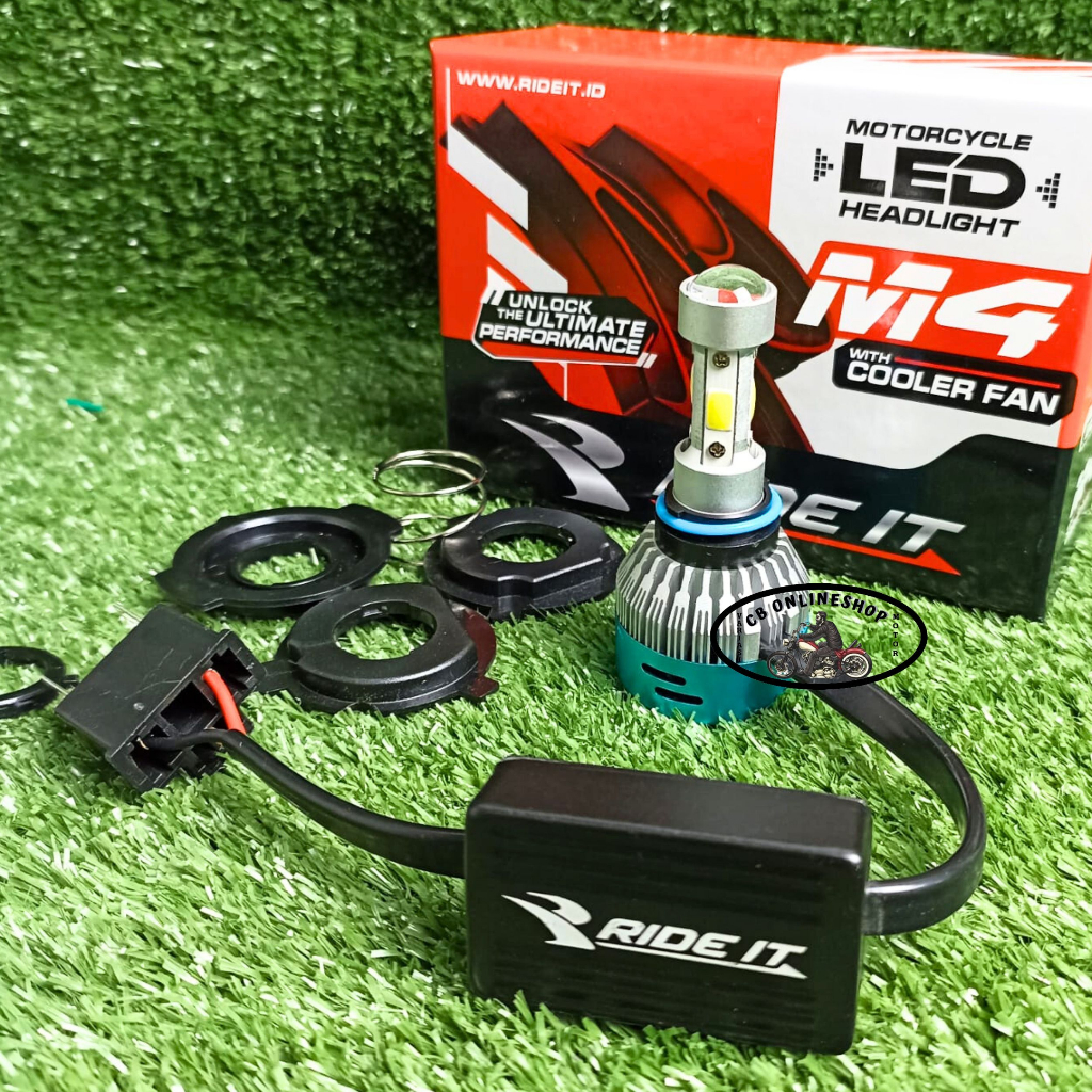 Dop Lampu motor depan Bohlam LED 4 Sisi dan 6 Mata 35w 60w 80w AC DC H4 H6 Kipas Universal Ride It