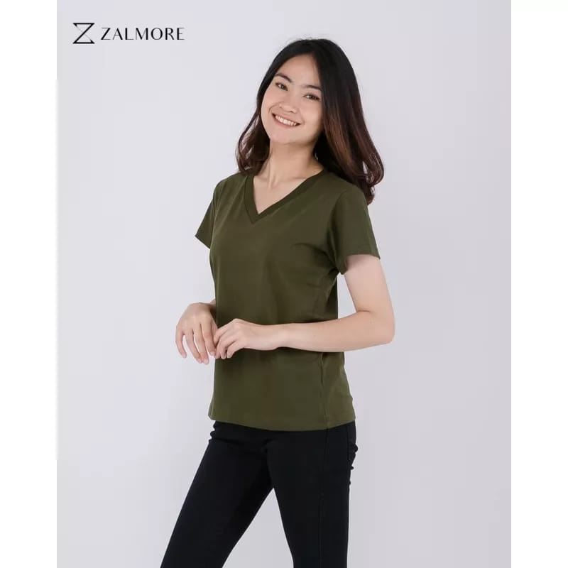 Zalmore Kaos polos Vneck wanita  part2