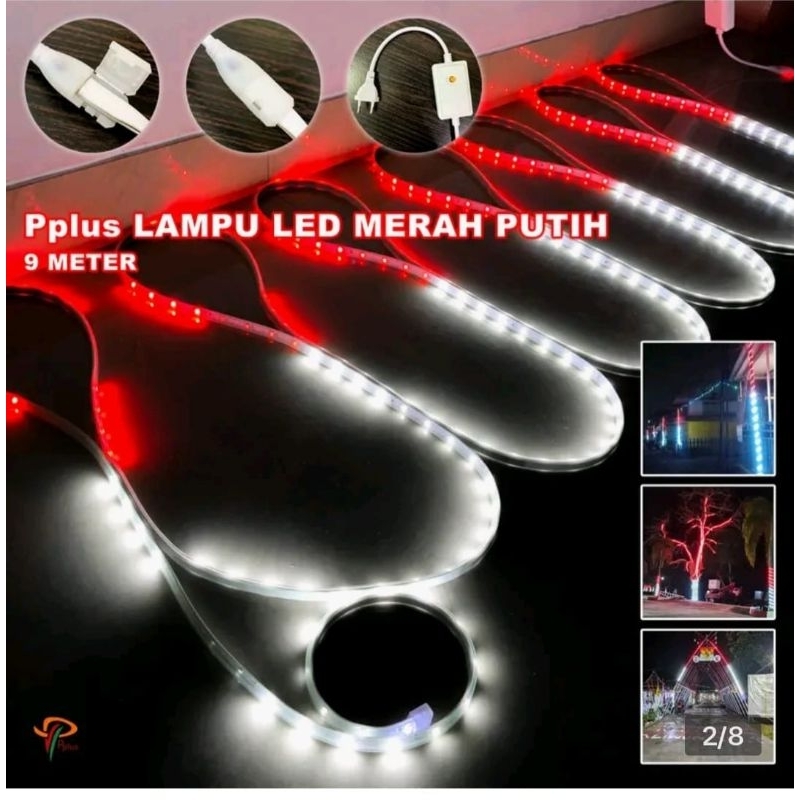lampu selang led merah putih 9m