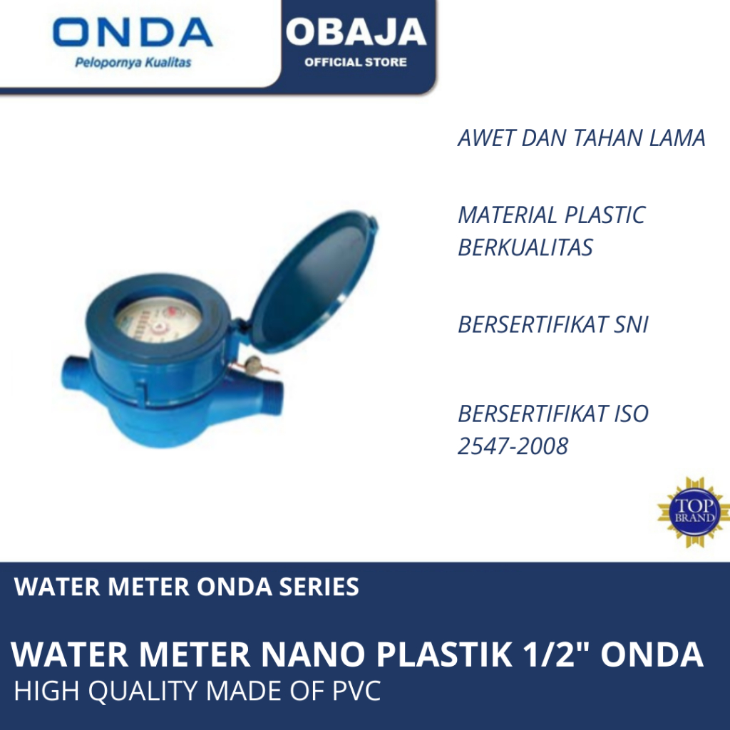 Onda WATER METER NANO PLASTIK 1/2" Onda / WATER METER PLASTIK Onda