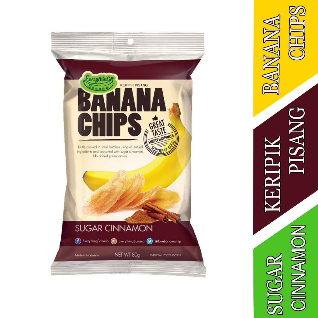 

Keripik Rasa Sugar Cinnamon - Banana Chips - Keripik Pisang - 80gr