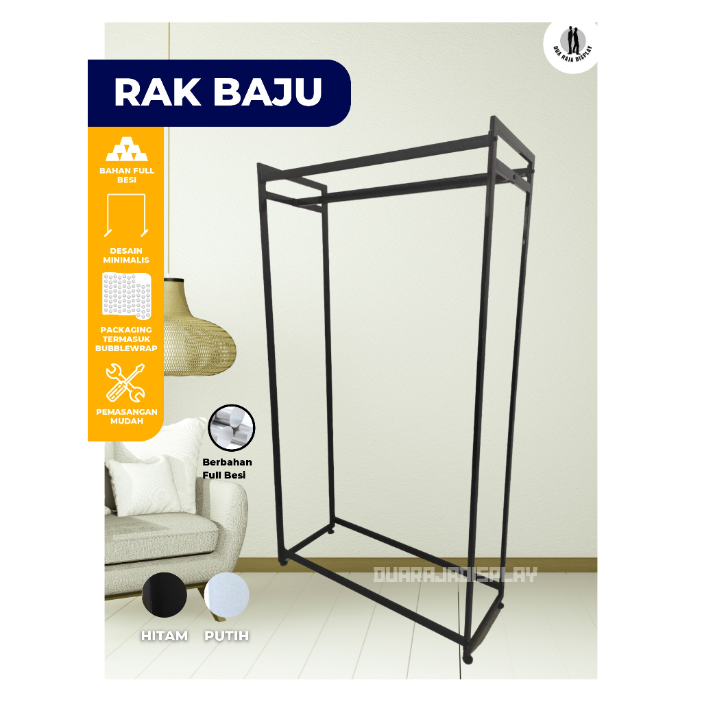 DRJ - Gawang Baju Rak Gantungan Baju Full Kotak Gamis - gawang baju besi - rak baju besi - gamis - g