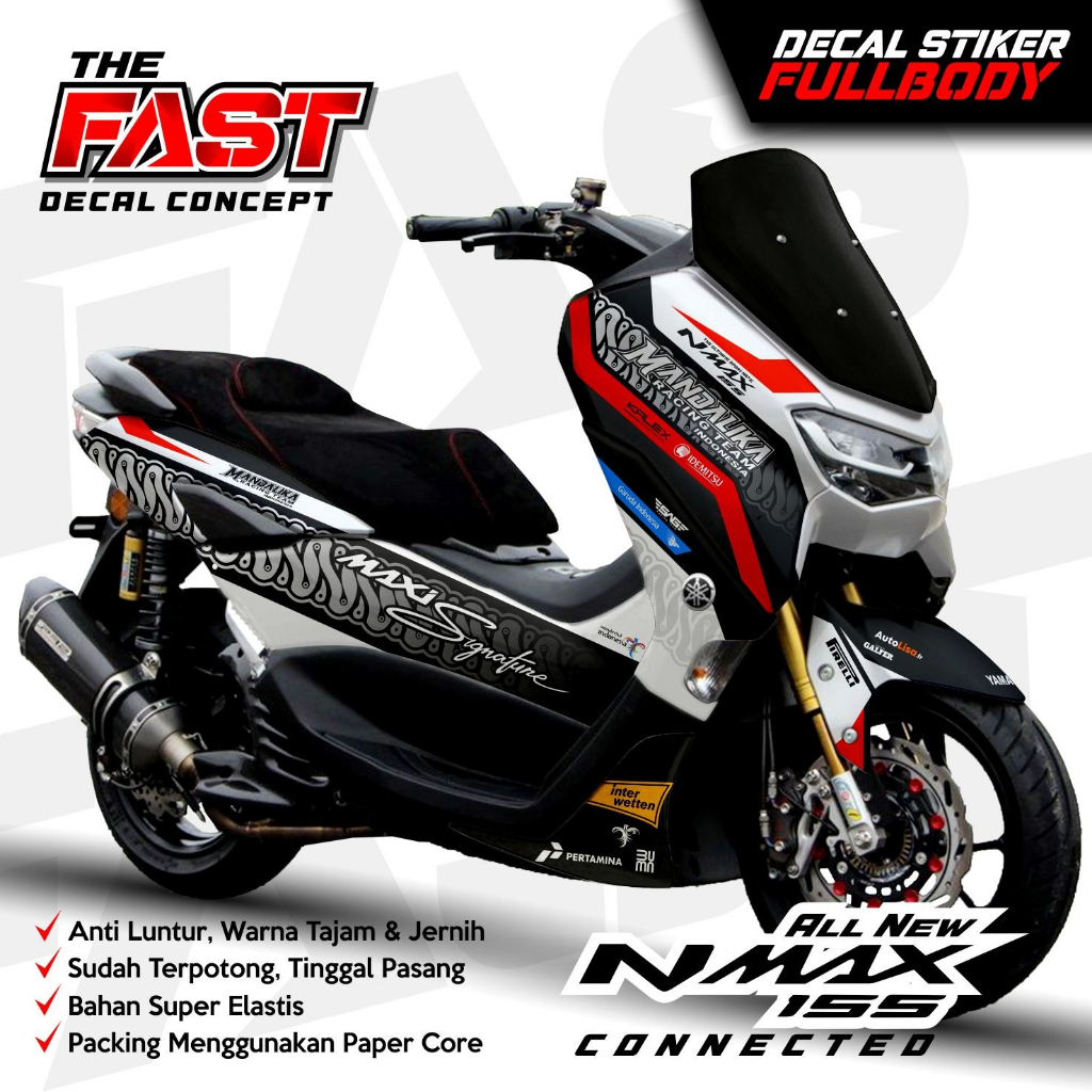 ⭐⭐⭐⭐⭐Decal Sticker Nmax 155 New Fullbody Mandalika Decal stiker nmax new / stiker nmax full body des