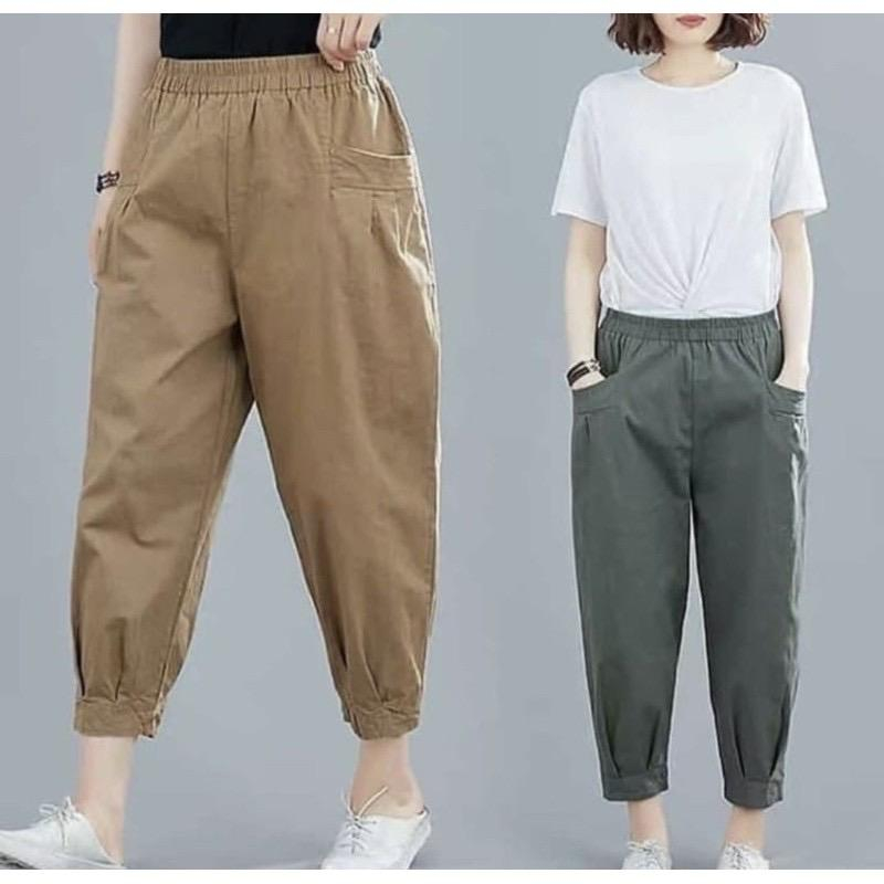 Celana Wanita Mera Pants Size Jumbo Bahan Katun Twill Stretch Premium Celana Wanita 7/9 Korean Style