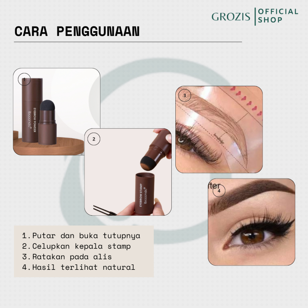 Eyebrow Powder Cetakan Alis Instan Eyebrow Stamp Alis Stempel Alis Waterproof dengan 10 Model Cetakan Alis