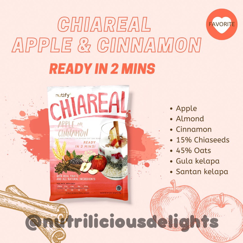 

Apple and Cinnamon Chiareal Overnight Oat Chia Pudding Nutify