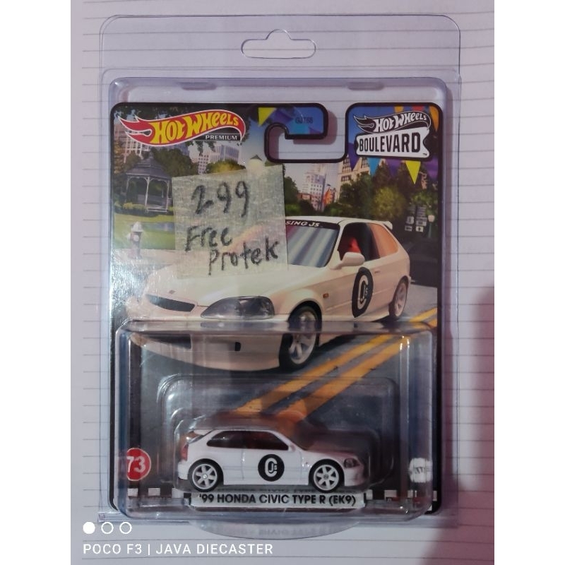 Hotwheels / Hot Wheels Premium Boulevard Honda Civic Type R EK9 Putih