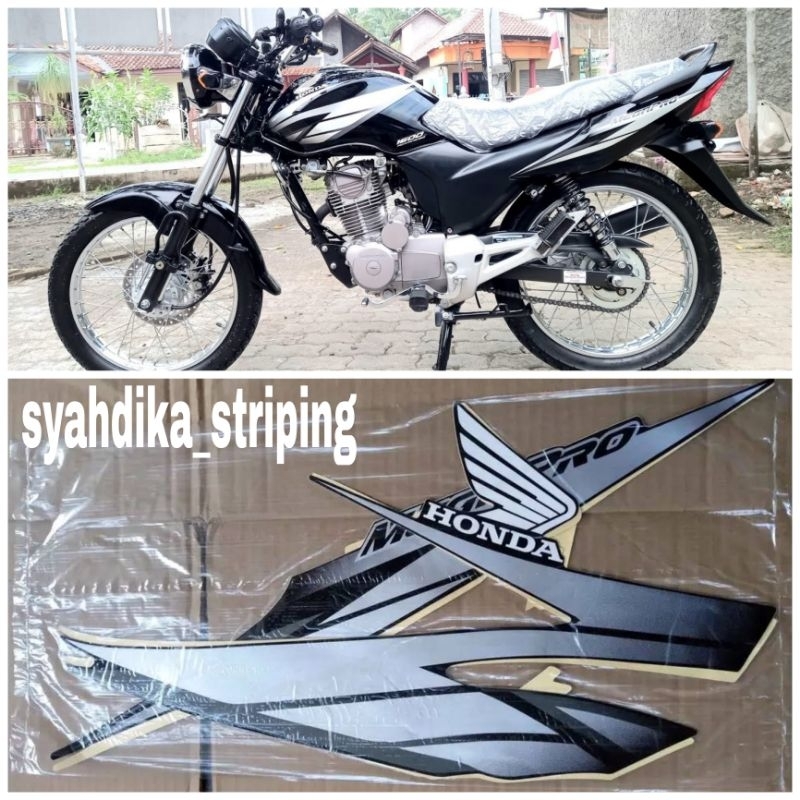 STIKER STRIPING LIS BODY HONDA MEGAPRO PRIMUS 2007 SILVER HITAM