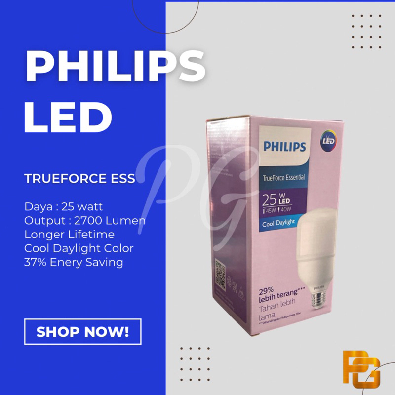 Lampu Philips LED TrueForce Essensial 25 watt Tforce 25W
