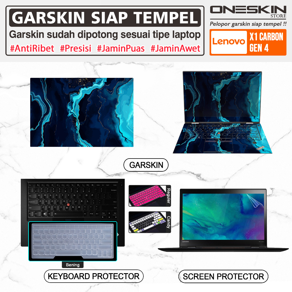 Garskin Stiker Laptop Pelindung Keyboard Screen Protector Lenovo ThinkPad X1 Carbon Gen 4 5 6 Gambar