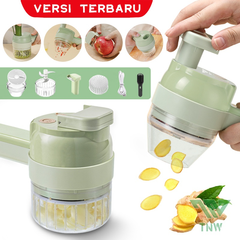 【Newest Version】TNW Food Chopper Protable Mixer Blender Quatre Kapsule 4 In 1 Alat Pemotong Sayuran Handheld Electric Vegetable