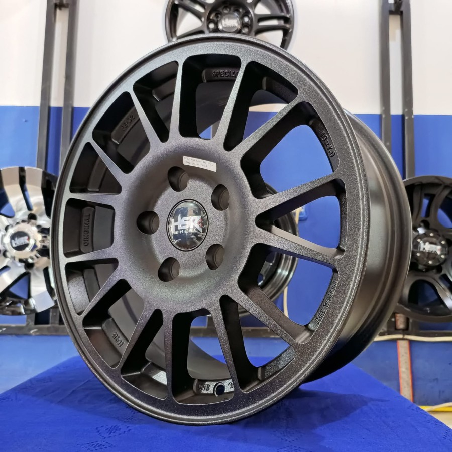 Velg Mobil Ring 15 Lobang 5 Lebar 7 ET 42 Merk HSR Warna Hitam