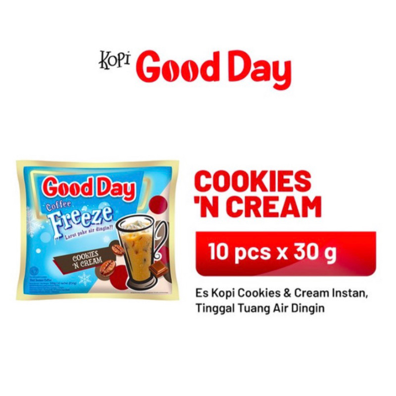 

RB22 Goodday Freeze all varian Mocafrio / choc orange / hazelnut / cookies n cream renceng renteng