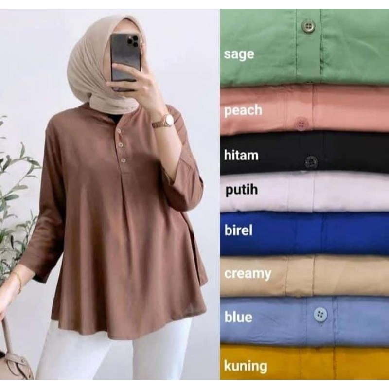 ATASAN BLOUSE JUMBO RAYON TWILL ZARA IMPORT