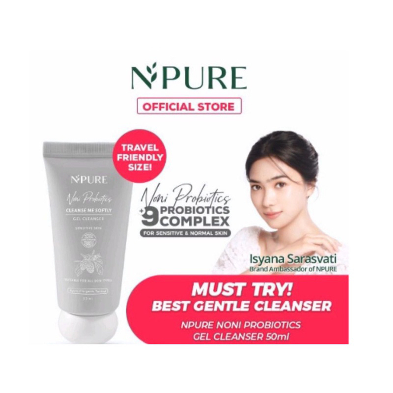 Npure Probio CLEANSER 50ml MINI TRAVEL SIZE cleanse me softly gel cleanser Noni Probiotics sabun cuci muka 50ml N’pure N pure NPURE ori bpom facial wash face wash probiotics