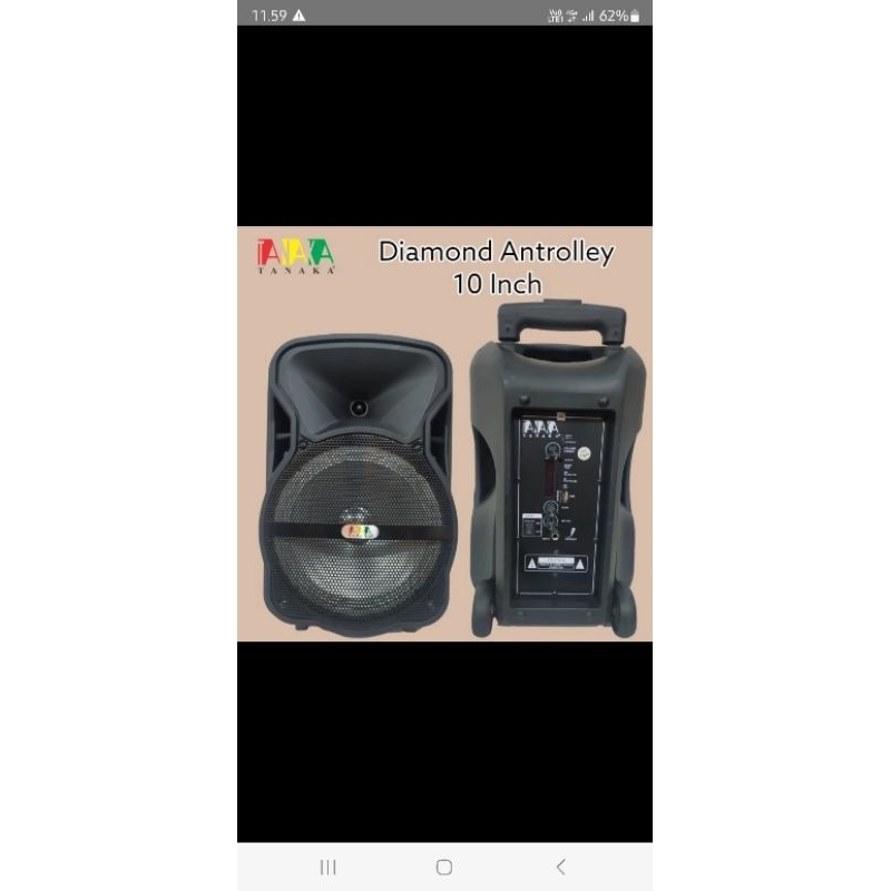 SPEAKER TANAKA PORTABLE 10 INCH SPEAKER KARAOEKE BLUTOOTH DIAMOND ANTROLY