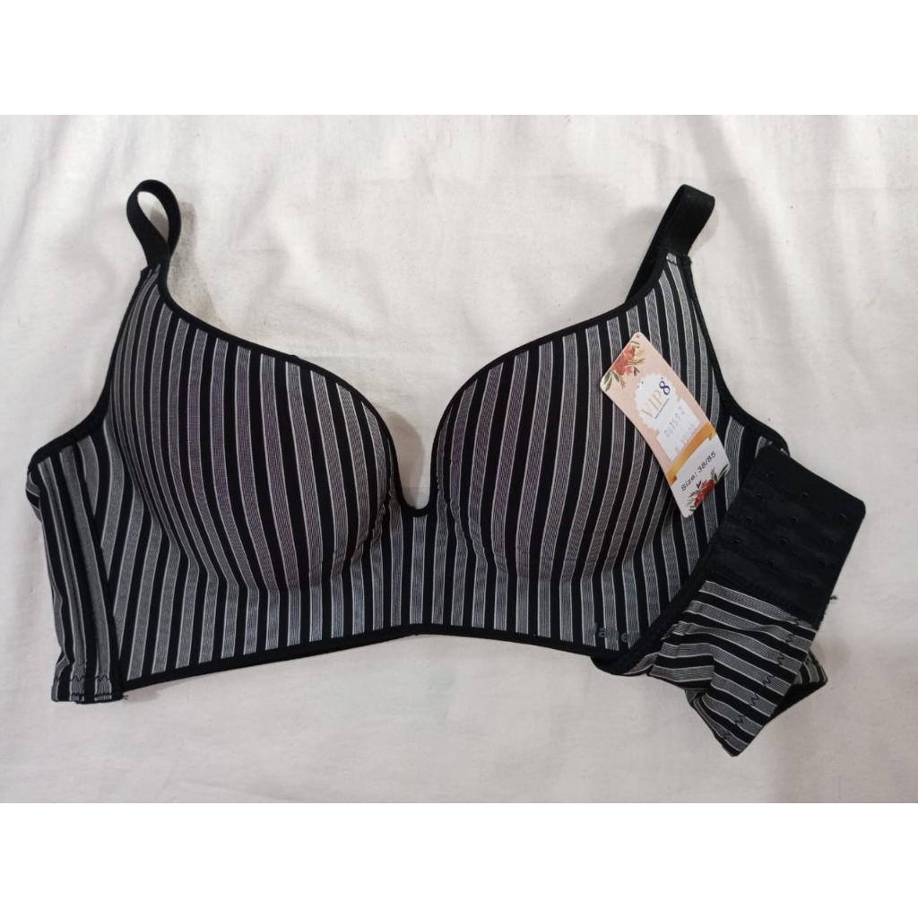 BH Bra motif garis lurus Push Up Style Senam Zumba VIP