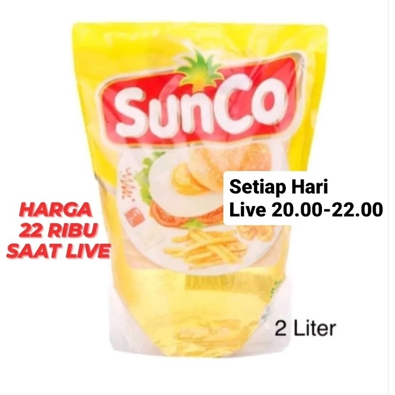 

Minyak goreng Sunco 2 Liter diskon 50% saat live