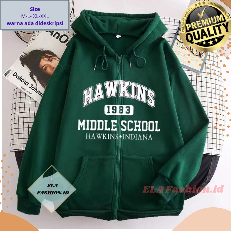 Jaket Zipper Manga anime Hawkins Indiana
