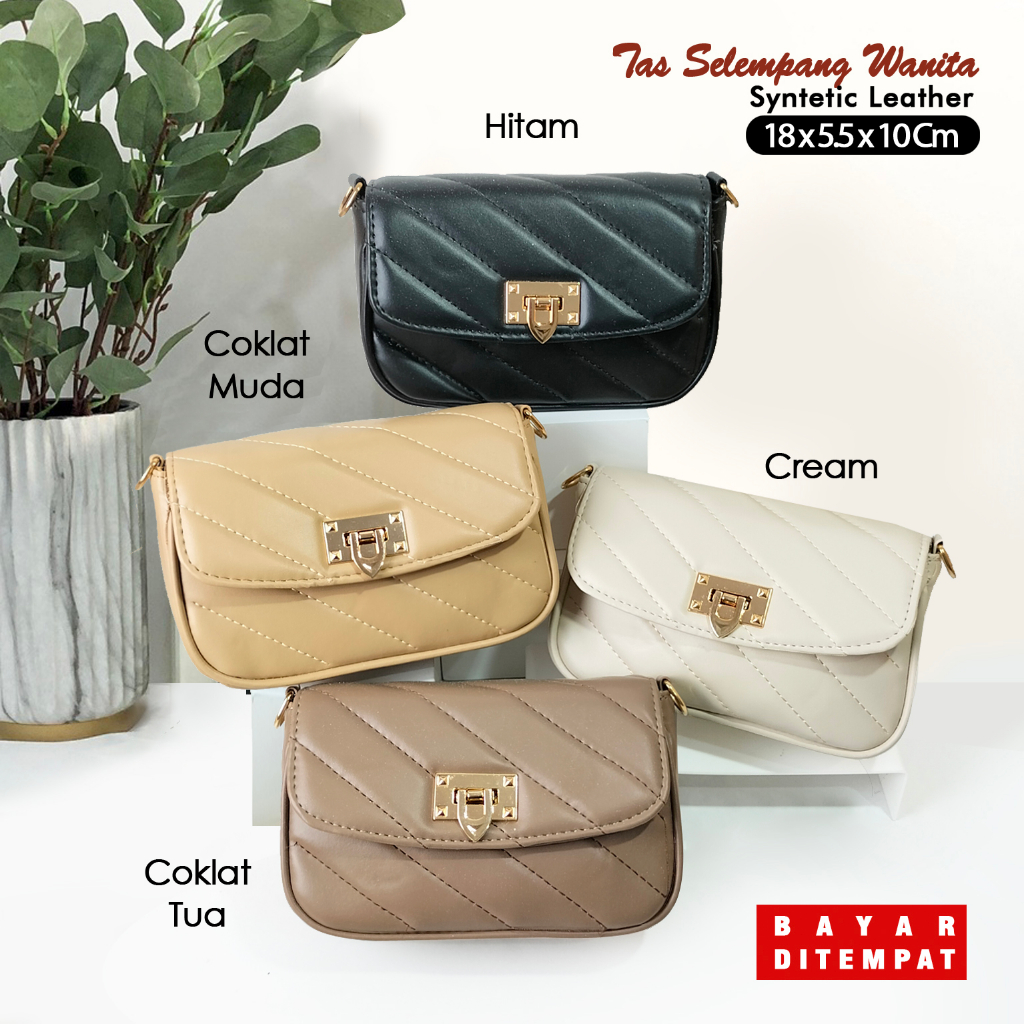 Tas selempang wanita tali panjang kulit sintetis shoulder bag cewek tas kecil minimalis terbaru