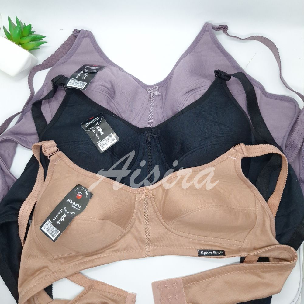 AISIRA Bra Sport Wanita Bh Jumbo Polos Cup A Tanpa Busa Kait 3  Katun/Bh Sport Cleopatra Tanpa Kawat