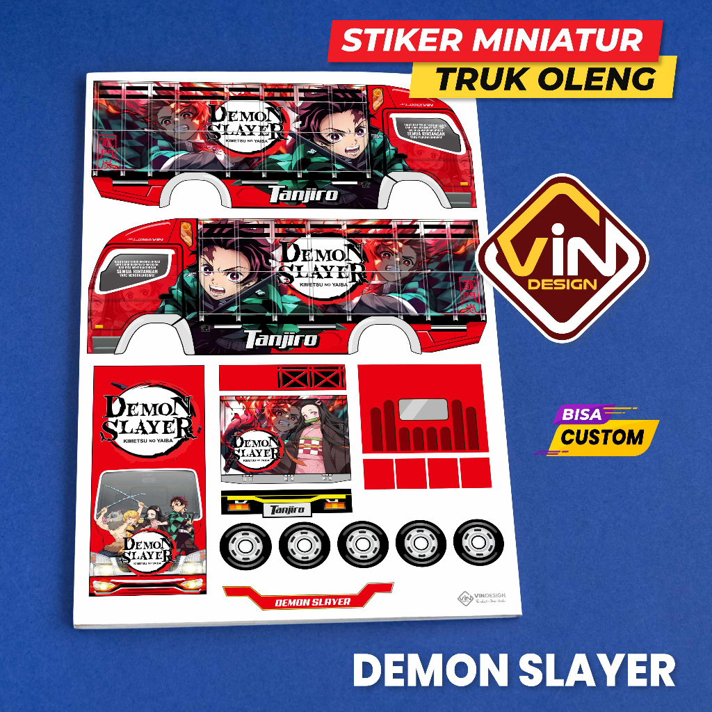 STIKER MINIATUR TRUK / DEMON SLAYER / POLA STICKER MINIATUR TRUCK OLENG