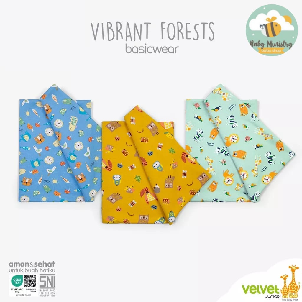 Baby Swaddle Libby dan  Velvet Junior  Bedong Bayi Per 1 Pcs (SATUAN) / Vibrant Forest Basicwear / b