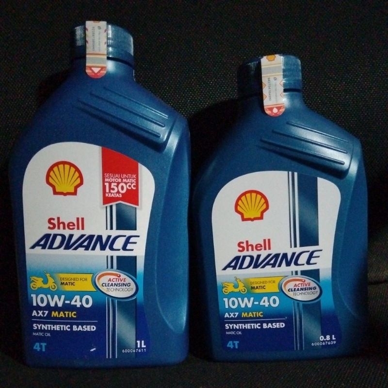 Shell Advance AX7-SC 10W40 1 Liter 800ml Oli Shel Sheel Sell Sel AX 7 Matik Untuk Motor Scooter Mati