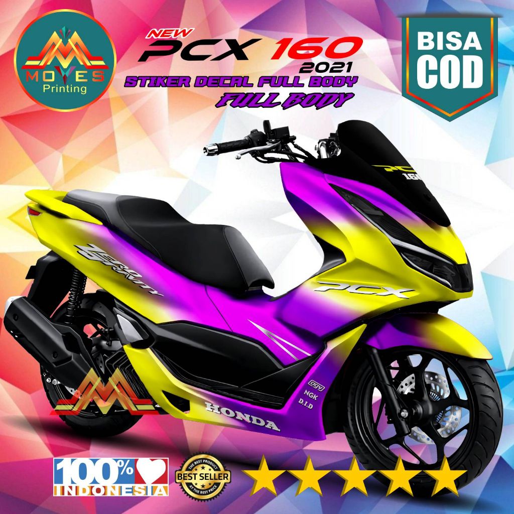 Decal sticker / stiker motor New Pcx 160 custom bunglon kuning full body