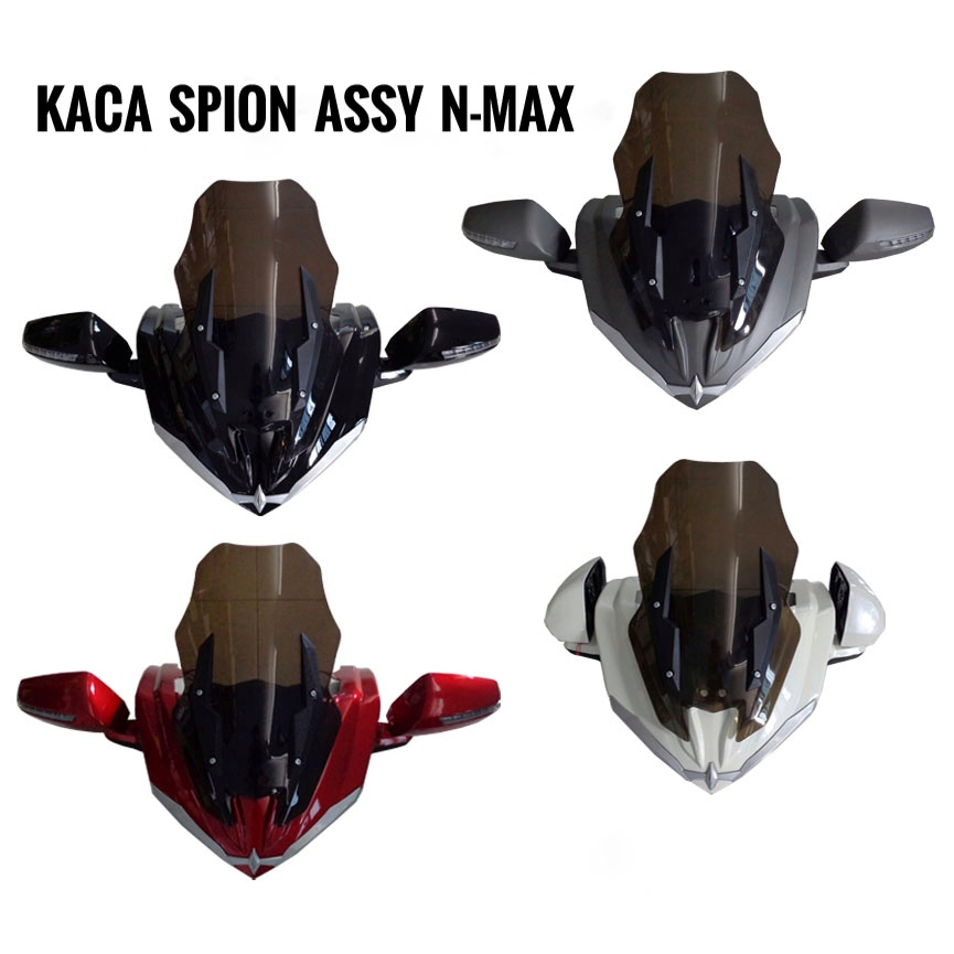 Kaca spion assy NMAX Old lengkap kaca angin dan body hitam/hitam doff/grey doff/merah/ Putih 2017