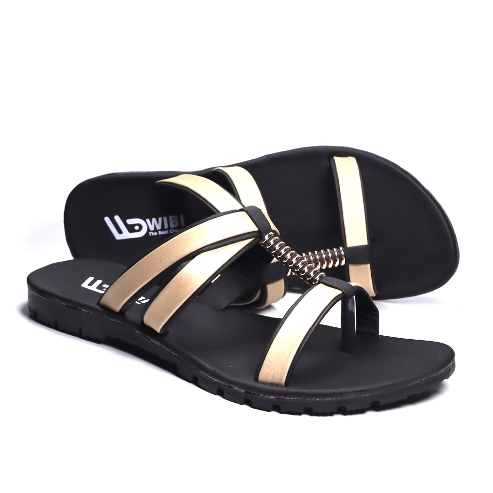 MOJAVA x WIBI Sandal Jepit Wanita Pesta Kondangan Kekinian Wibi W02-01 Hitam Nomer 37 38 39 40