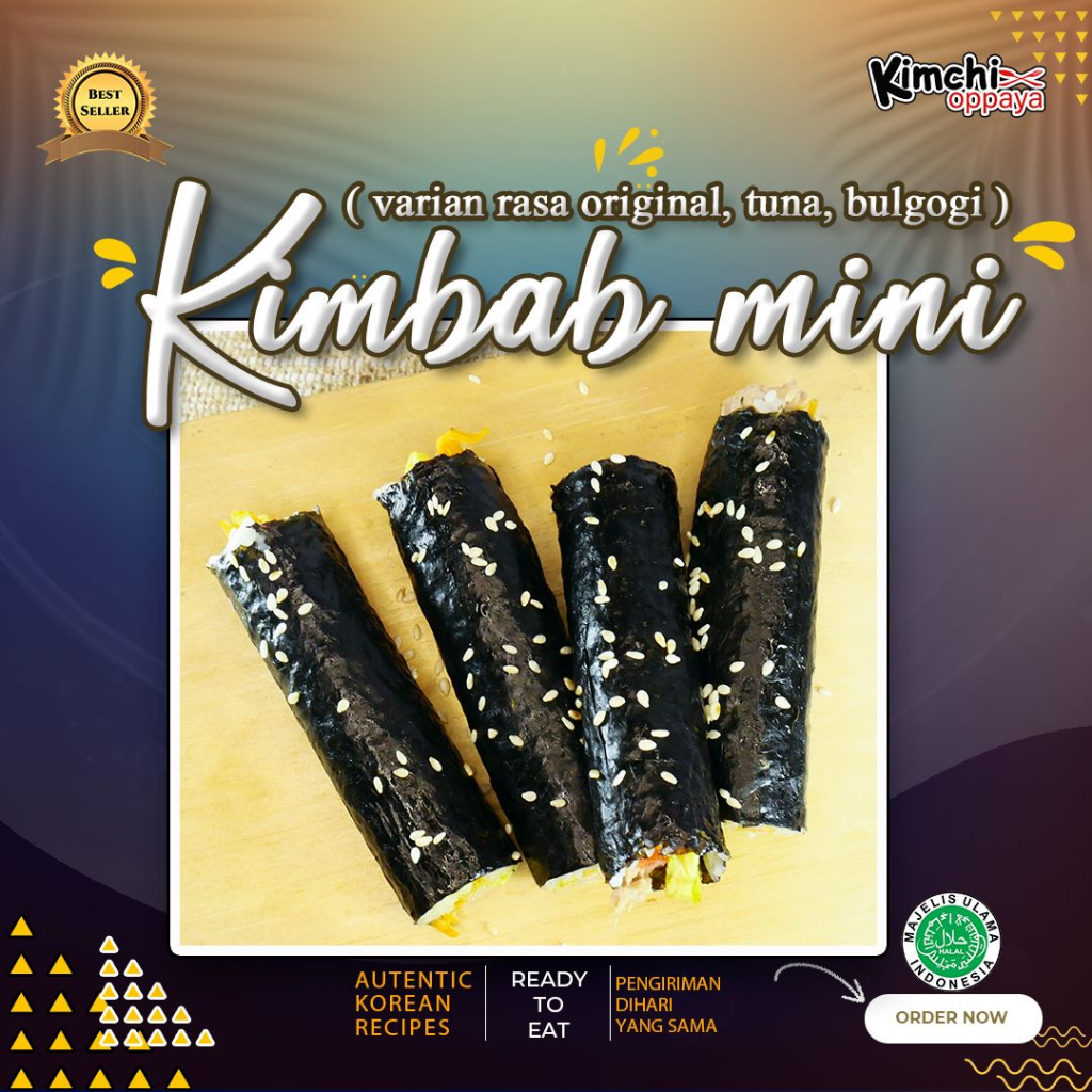 

Mini Kimbap Sushi Korea Enak Halal 4 Potong