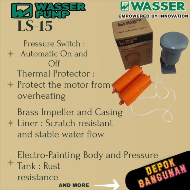 WASSER PUMP LS 15 RADAR PELAMPUNG AIR OTOMATIS TOREN RADAR TOREN AIR OTOMATIS WASSER LS-15