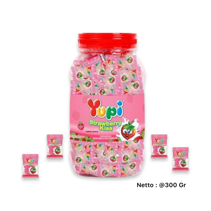 

GROSIR - Yupi Strawberry Kiss Jar 300 Gr Rasa Manis by Jadoel_Snack