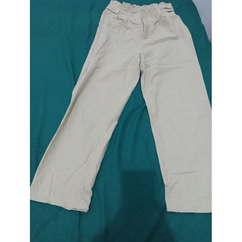 celana linen coklat susu