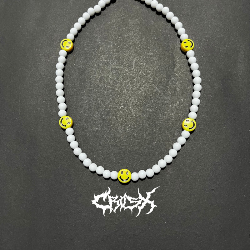 5 SMILEY WHITE NECKLACE / KALUNG MANIK SMILE CHOKER SENYUM PEARL CHAIN NECKLACE KALUNG MANIK MANIK K