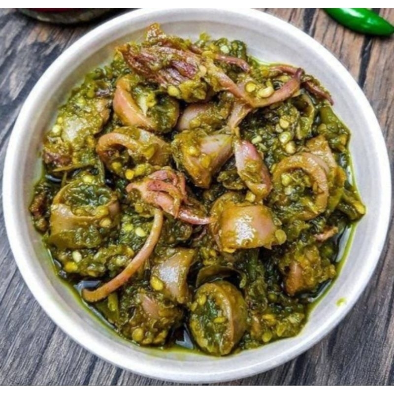 

Cumi Asin sambal hijau