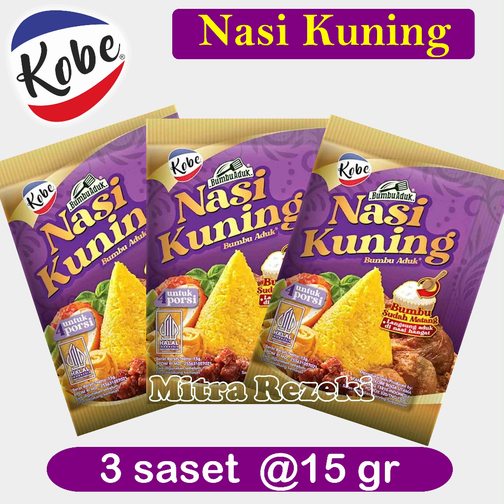 

KOBE NASI KUNING BUMBU ADUK SACHET 3x 15gr BUMBU MASAK INSTAN