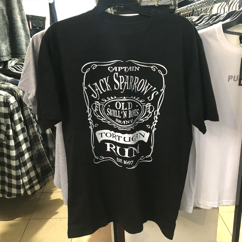 Captain Jack Sparrow Tortugan Rum Tshirt Unisex Casual Bahan 100% Cotton T-SHIRT