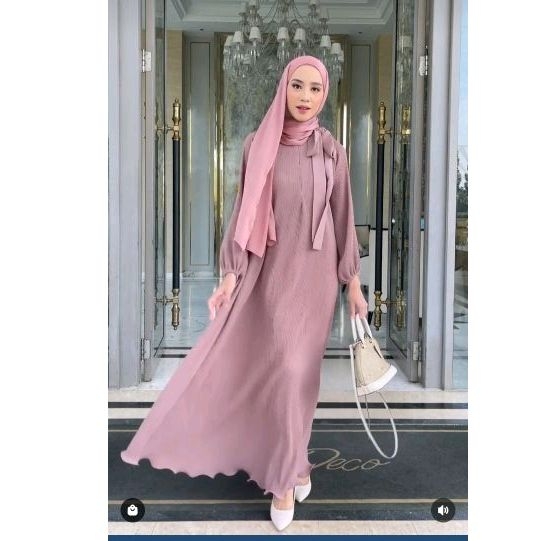 preloved dress alunicorn set khimar hijab wanita cantik
