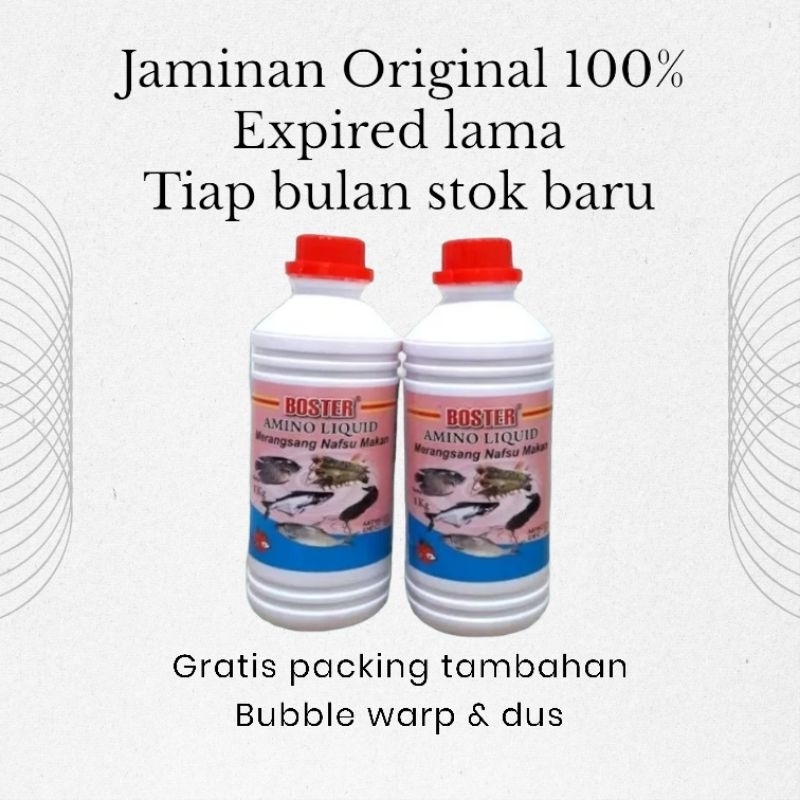 Boster amino liquid 1 liter / 1kg / vitamin penambah nafsu makan ikan dan udang / boster amino / bos